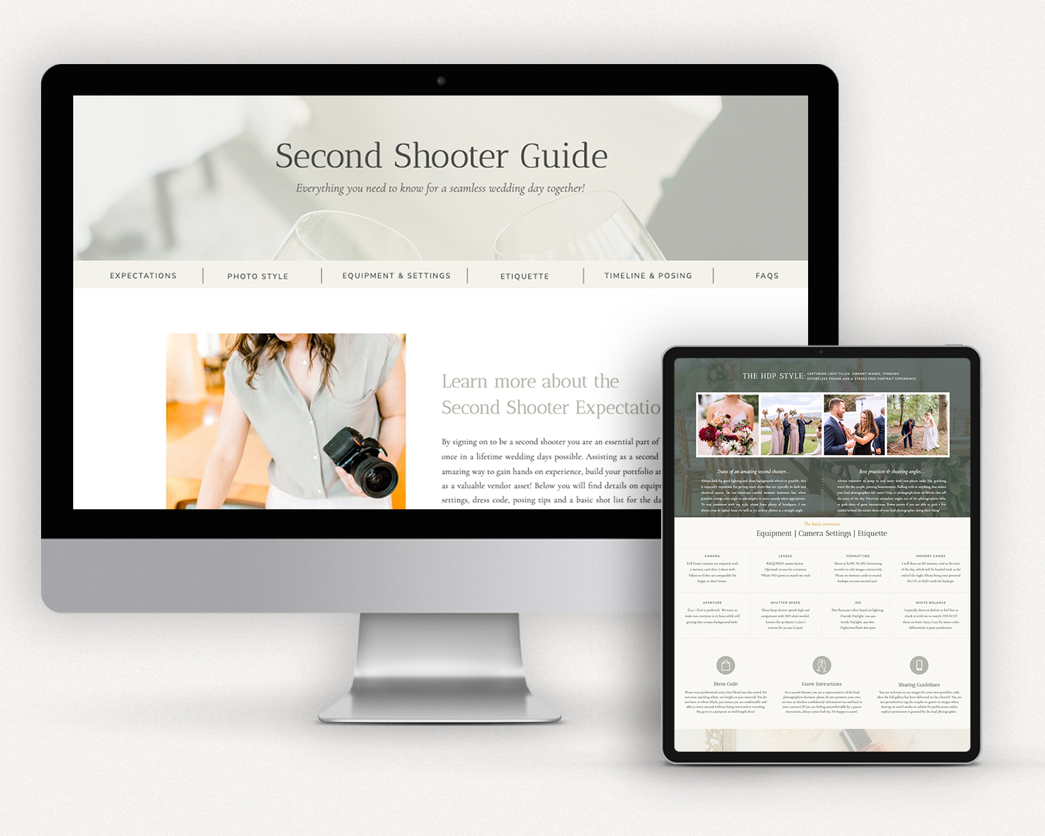 second shooter website template for wedding photographers 